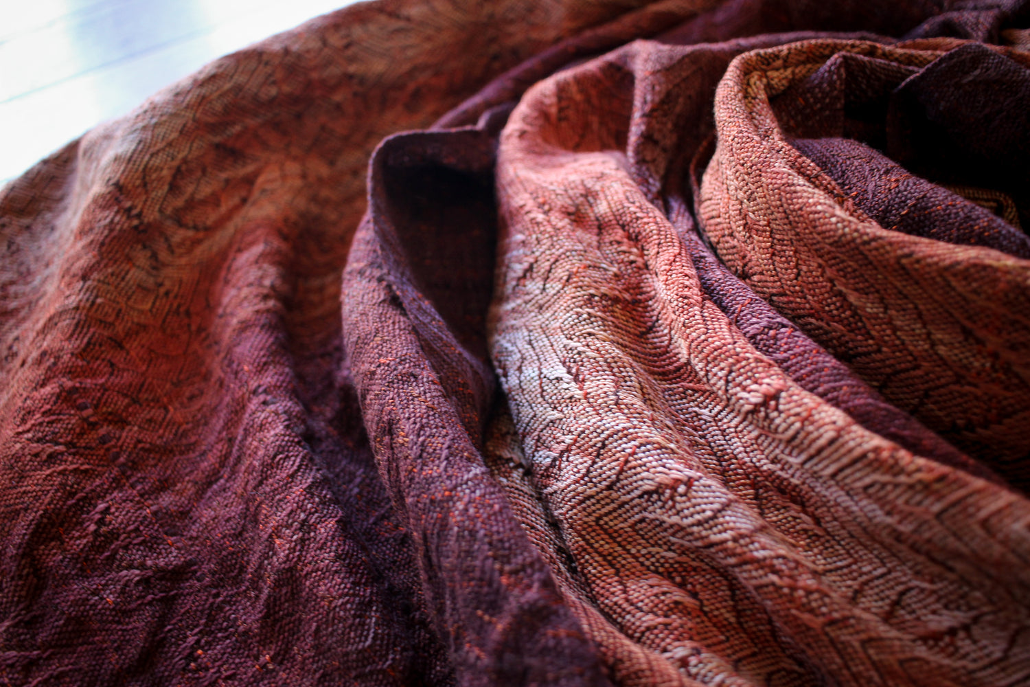 Handwoven fabric in warm shades