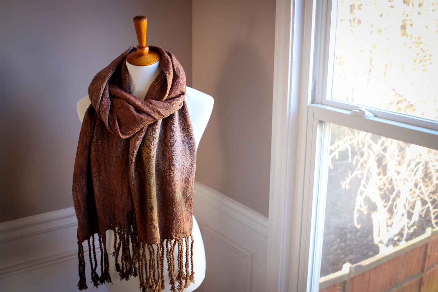 2 meter Scarf, twisted fringe